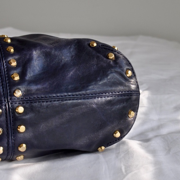 Michael Kors Soft Leather Navy Satchel - Picture 4 of 5